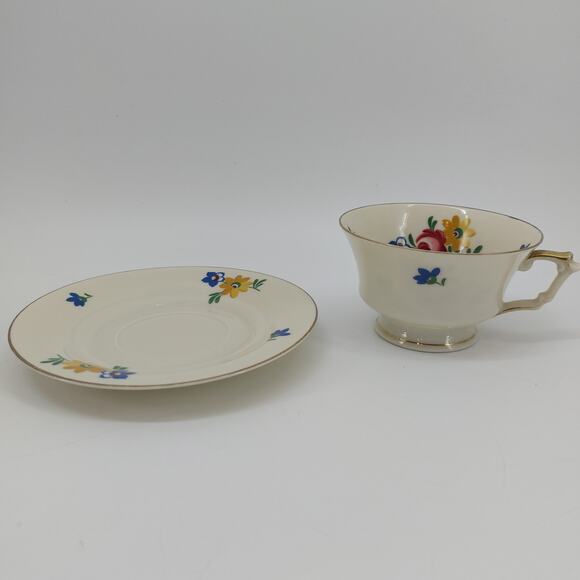 Durocor Bavaria Tea Cup & Saucer Floral Gold Trim - Picture 2 of 11